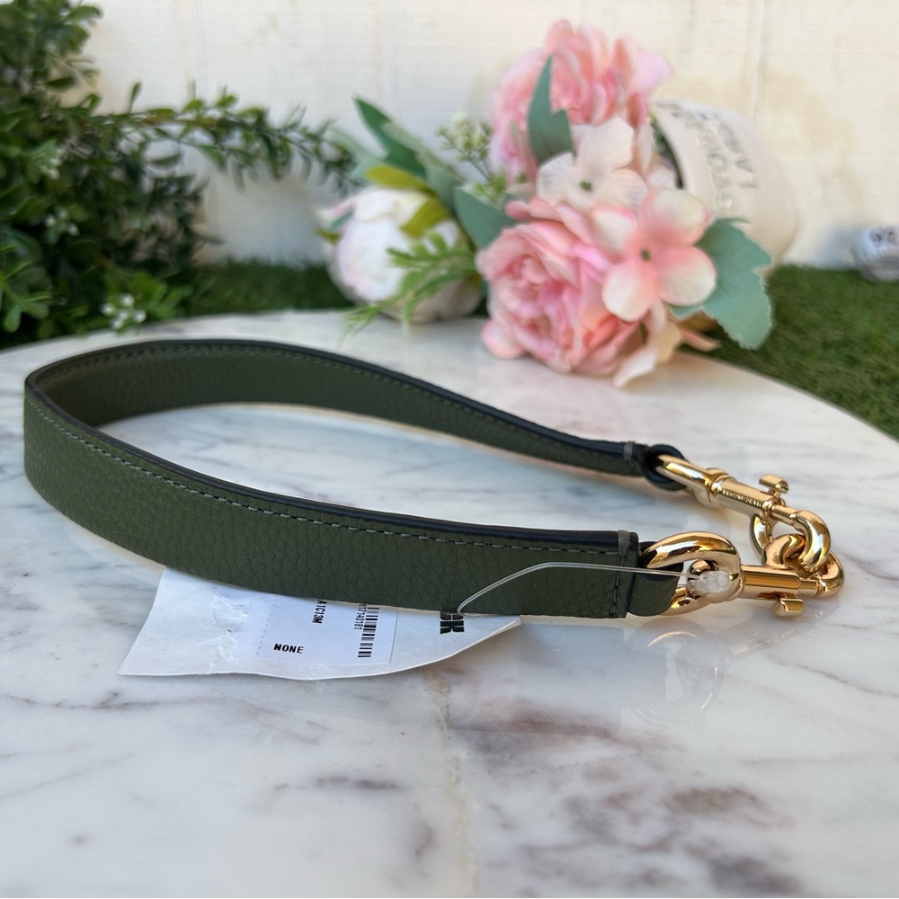 Marc Jacob Detachable Bag Strap DARK  GREEN /GOLD LEATHER STRAP  NEW